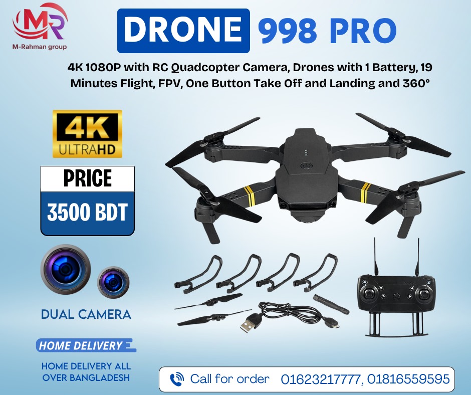 Drone |998 Pro 4K Dual Camera Drone
