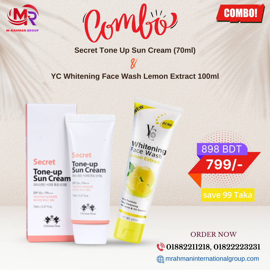 Christian Dean Secret Tone Up Sun Cream & YC Face Wash With Lemon Extract